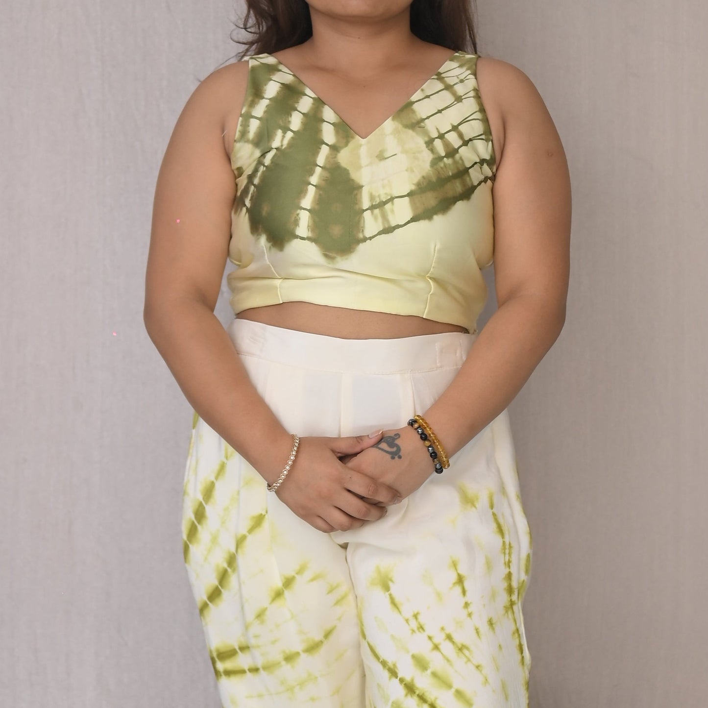 Green Tie & Dye Shrug Co-ord Set