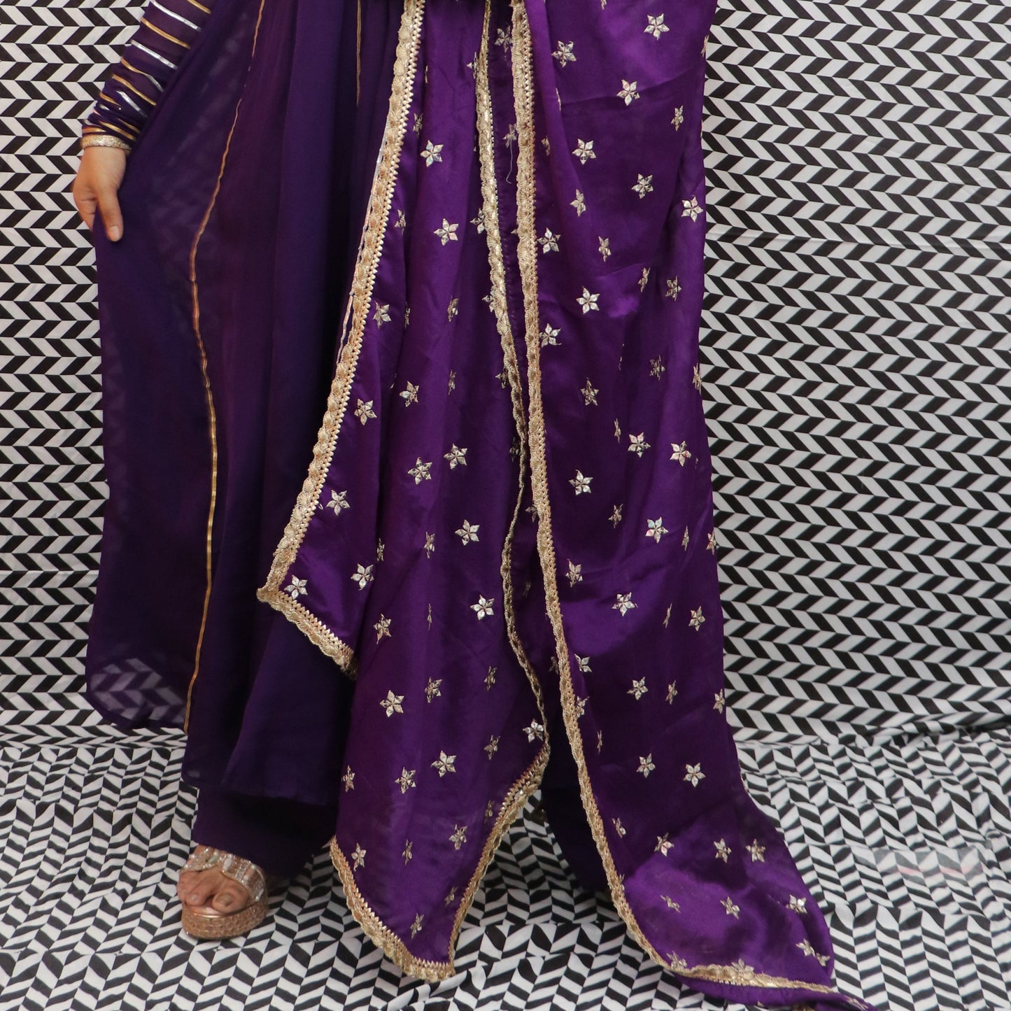 Purple Signature Anarkali Set
