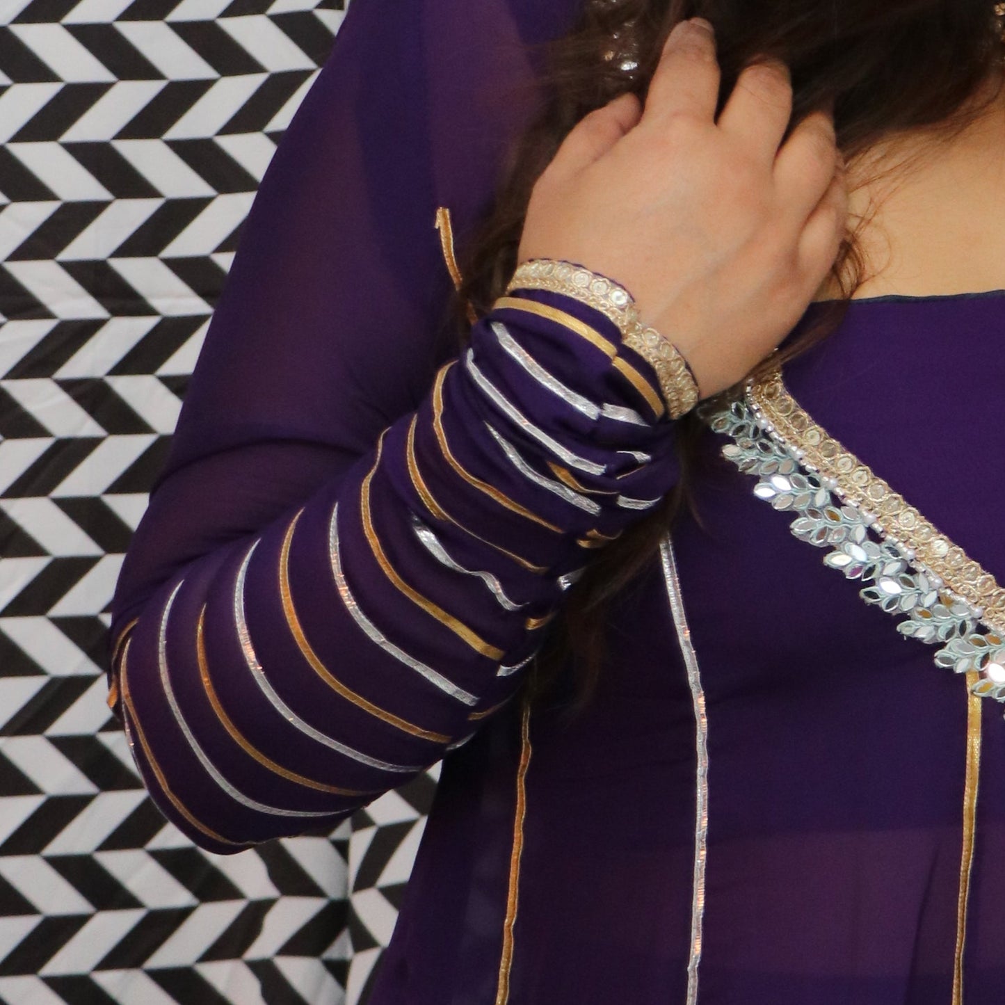 Purple Signature Anarkali Set