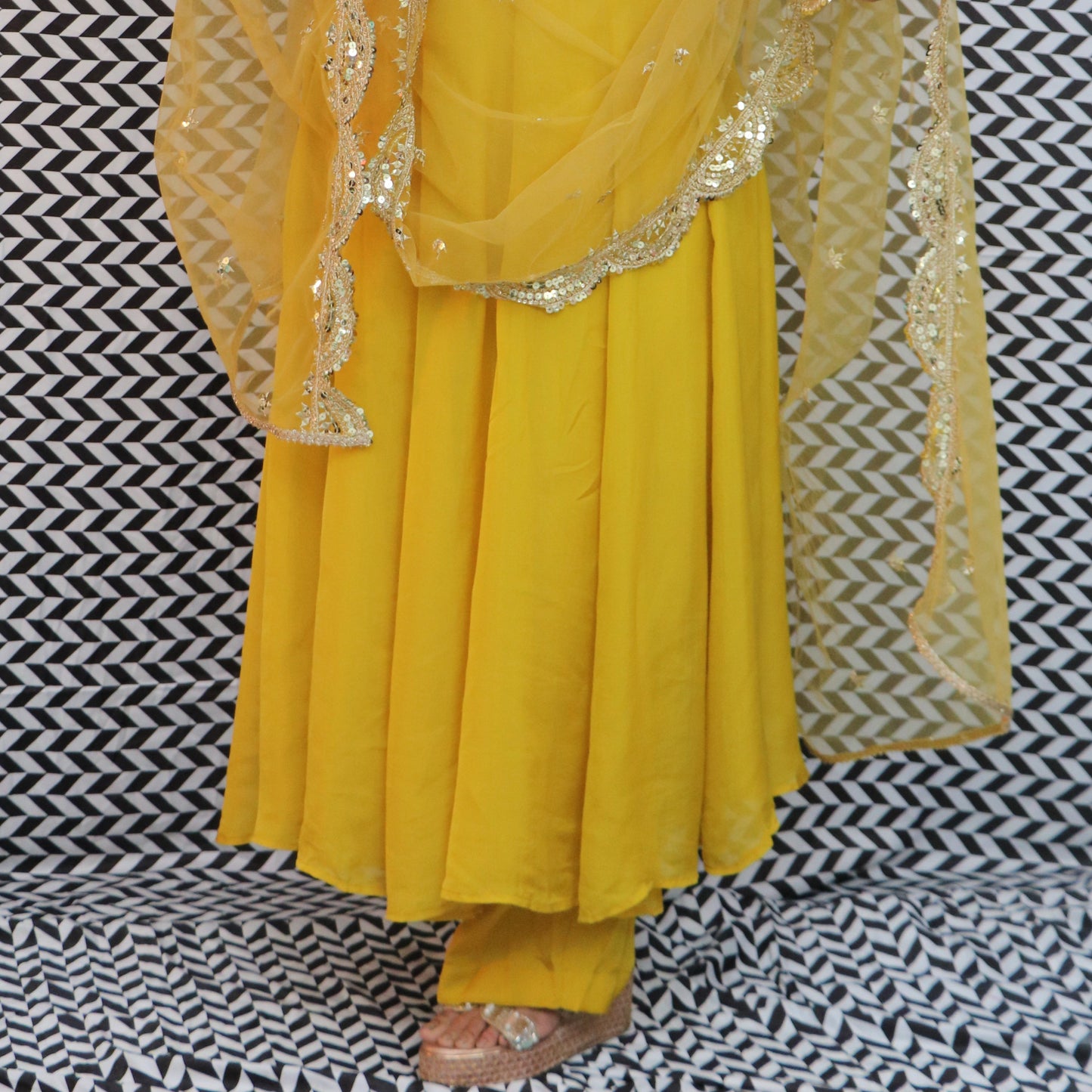 Yellow Anarkali Suit Set