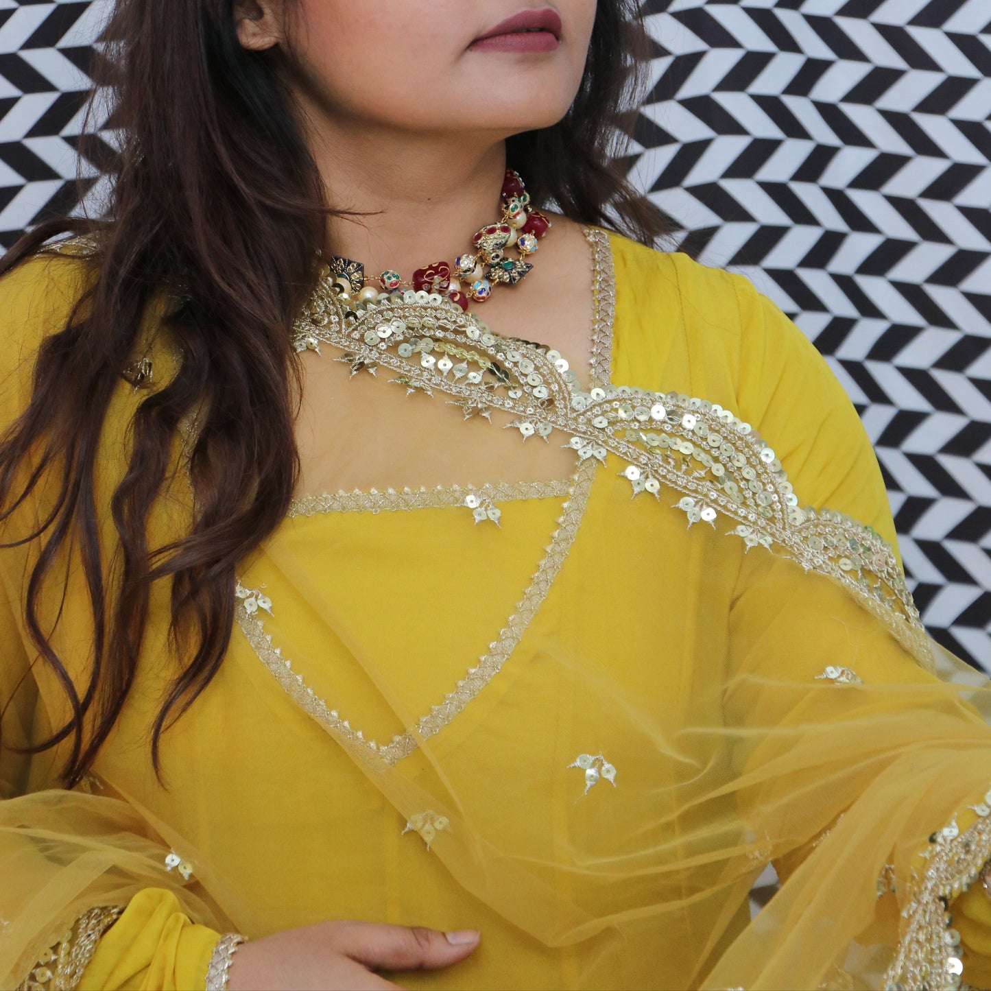 Yellow Anarkali Suit Set