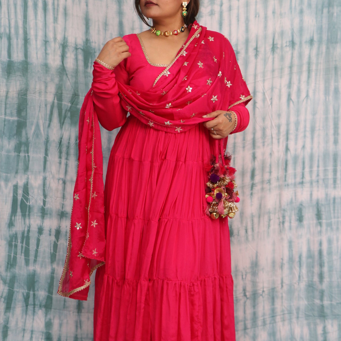 Fuchsia Anarkali Suit Set
