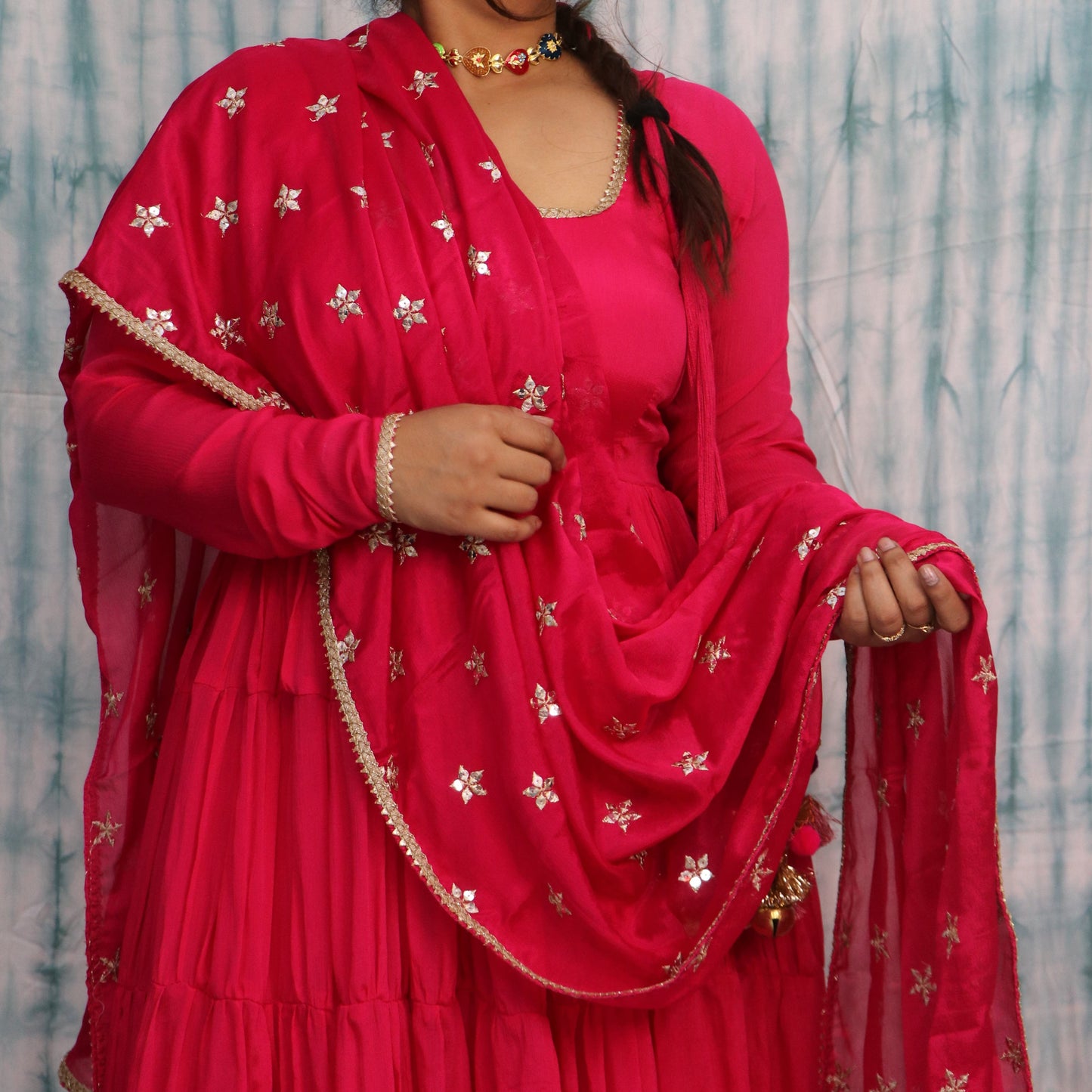 Fuchsia Anarkali Suit Set