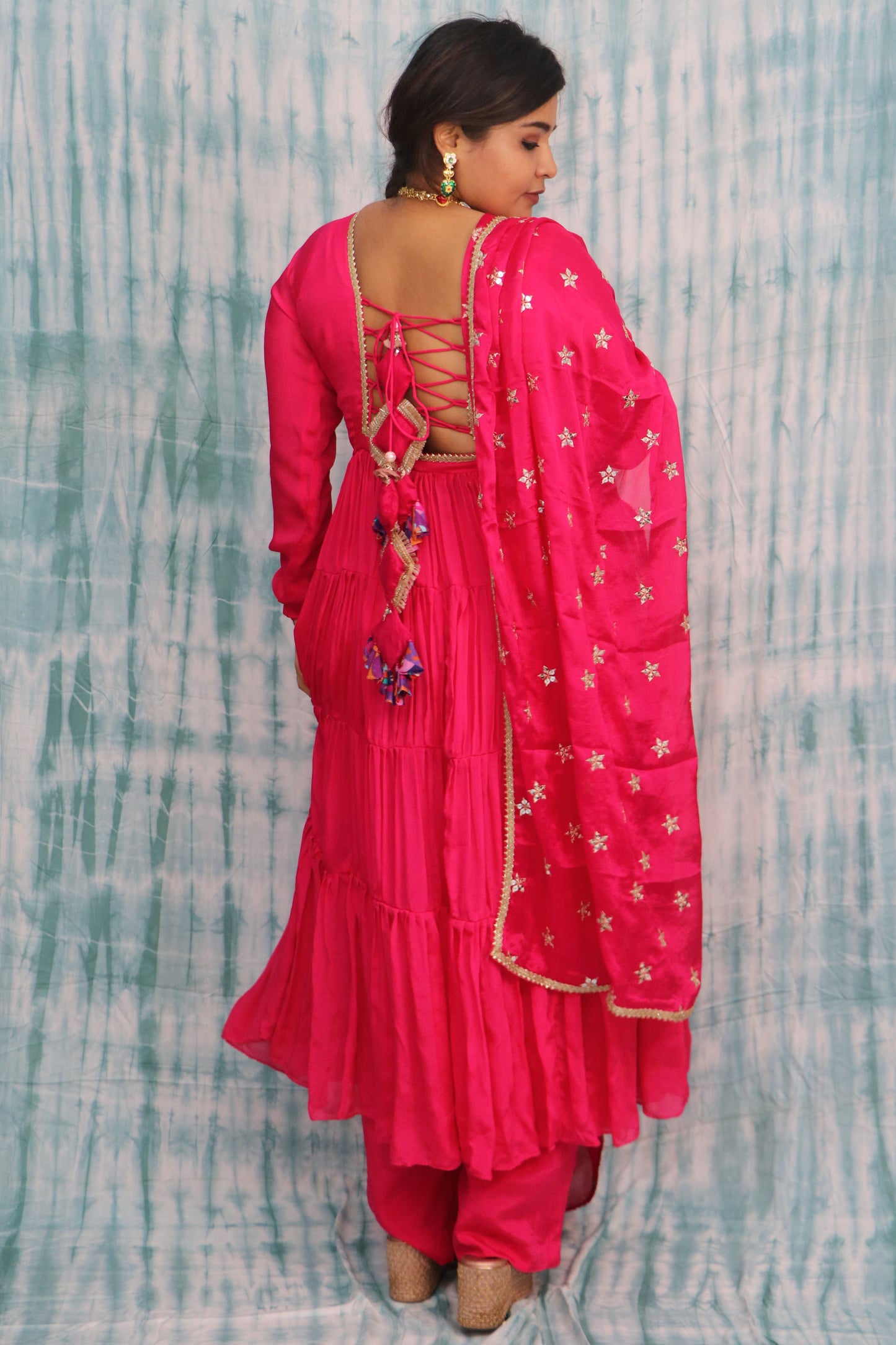 Fuchsia Anarkali Suit Set