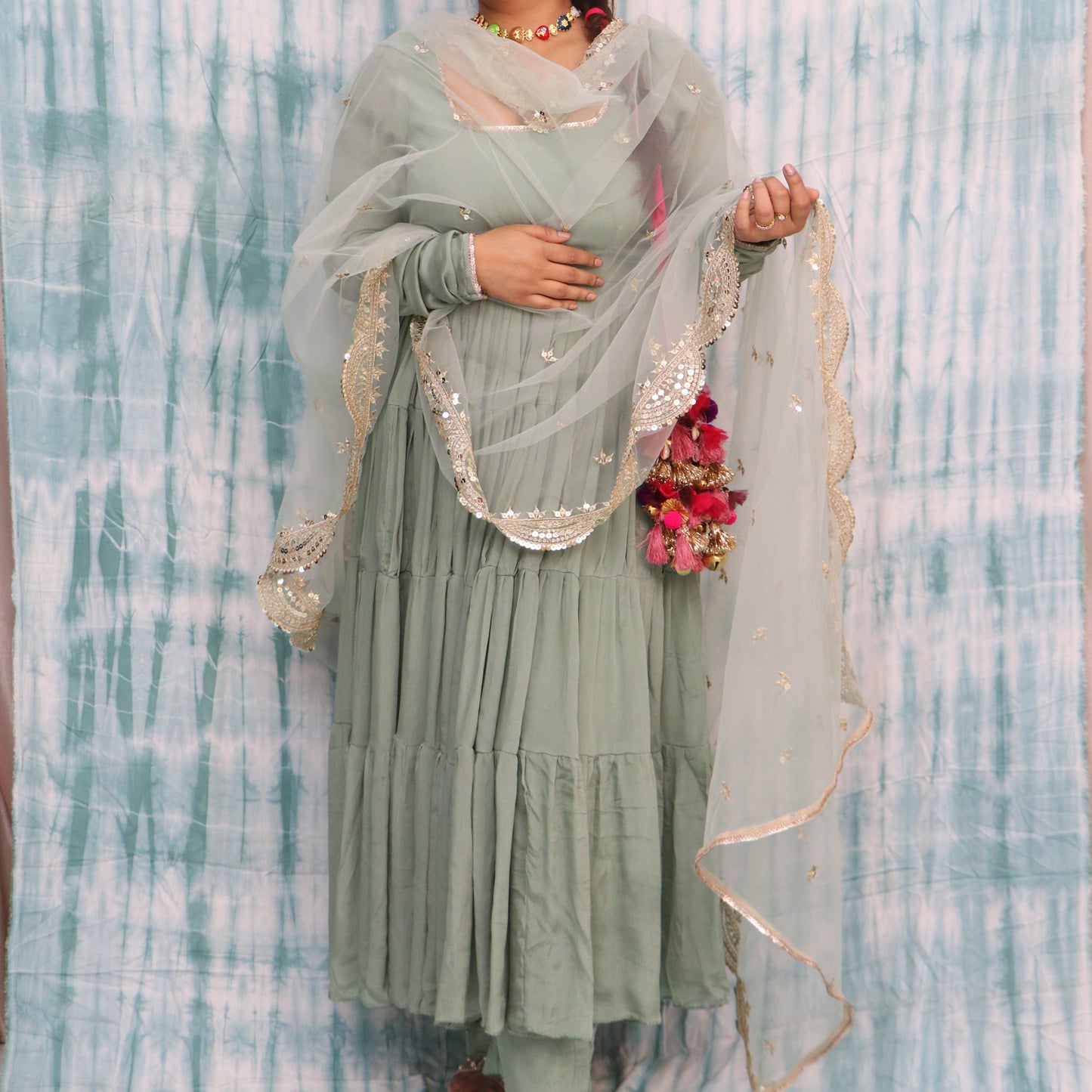 Sea Green Anarkali Suit Set