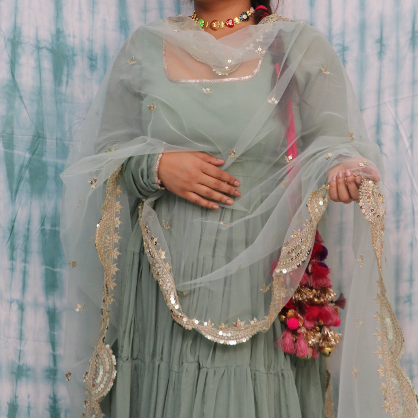 Sea Green Anarkali Suit Set