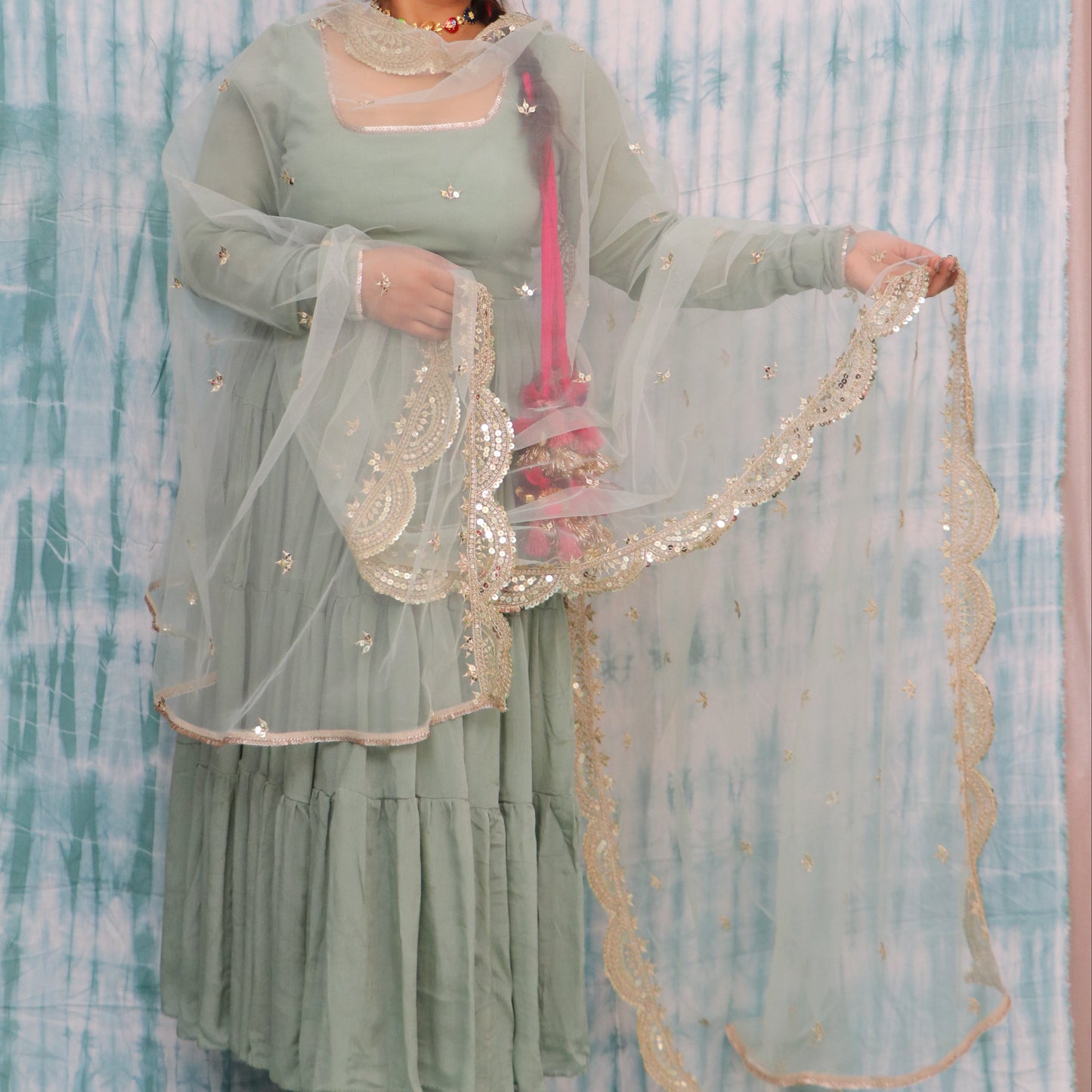 Sea Green Anarkali Suit Set