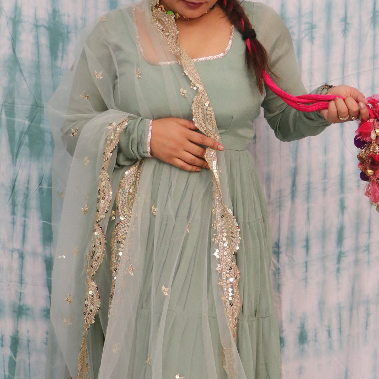 Sea Green Anarkali Suit Set
