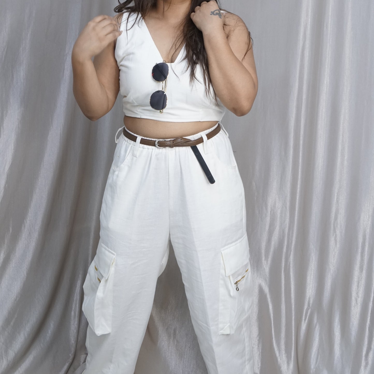 White Cargo Co-ord Set
