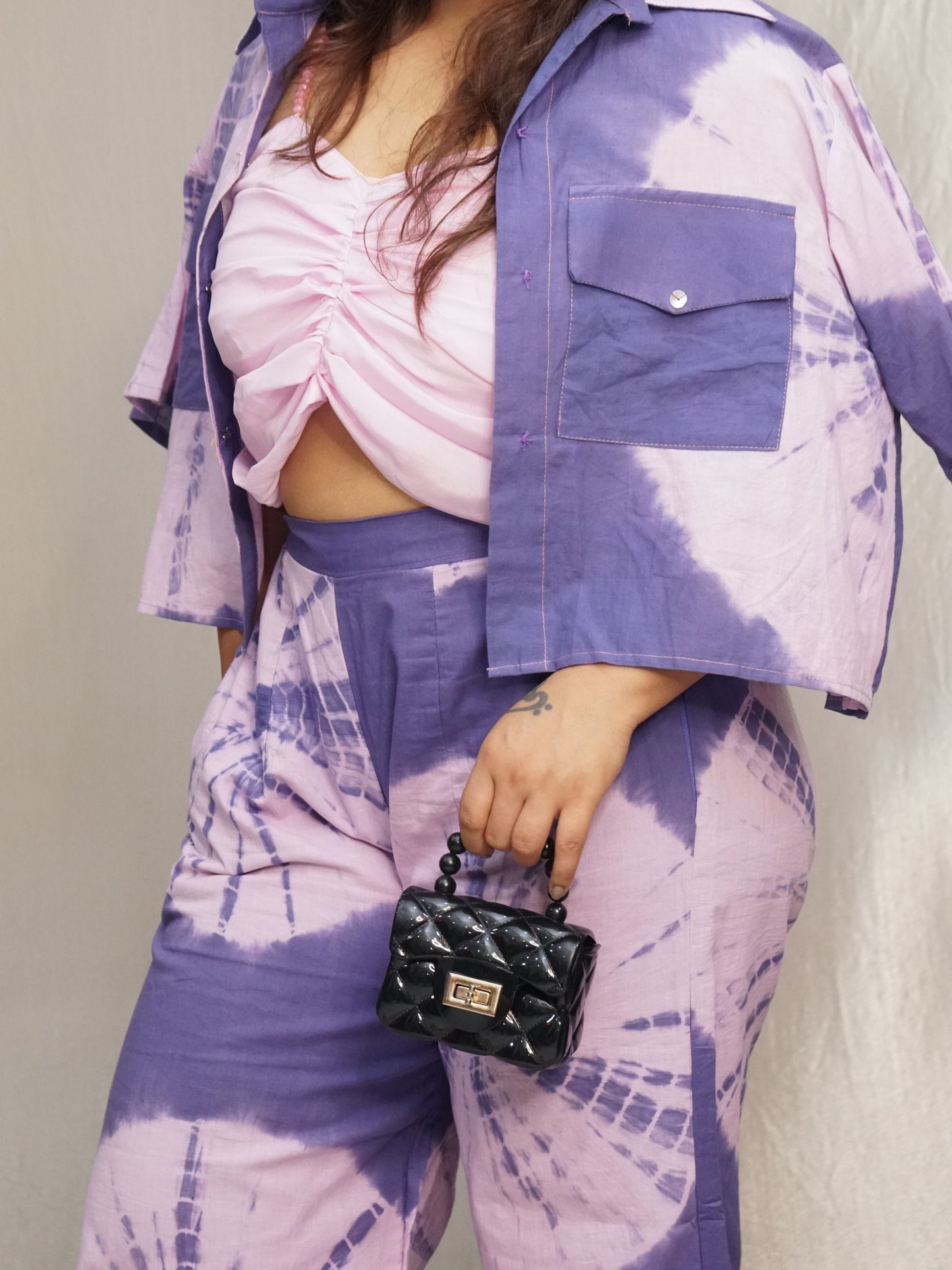 Mauve Tie & Dye circular 3pcs co-ord set