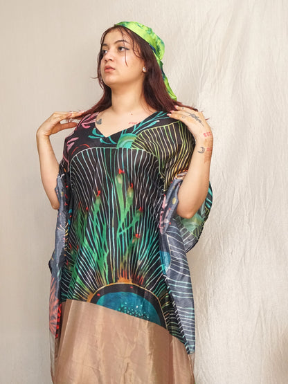 Tropical kaftaan dress