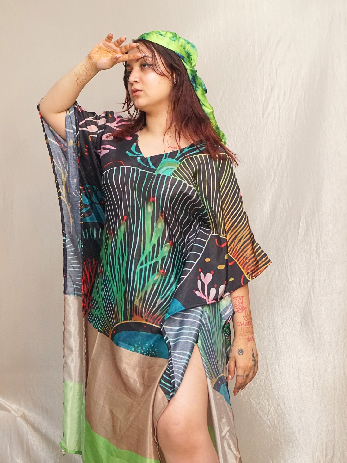 Tropical kaftaan dress