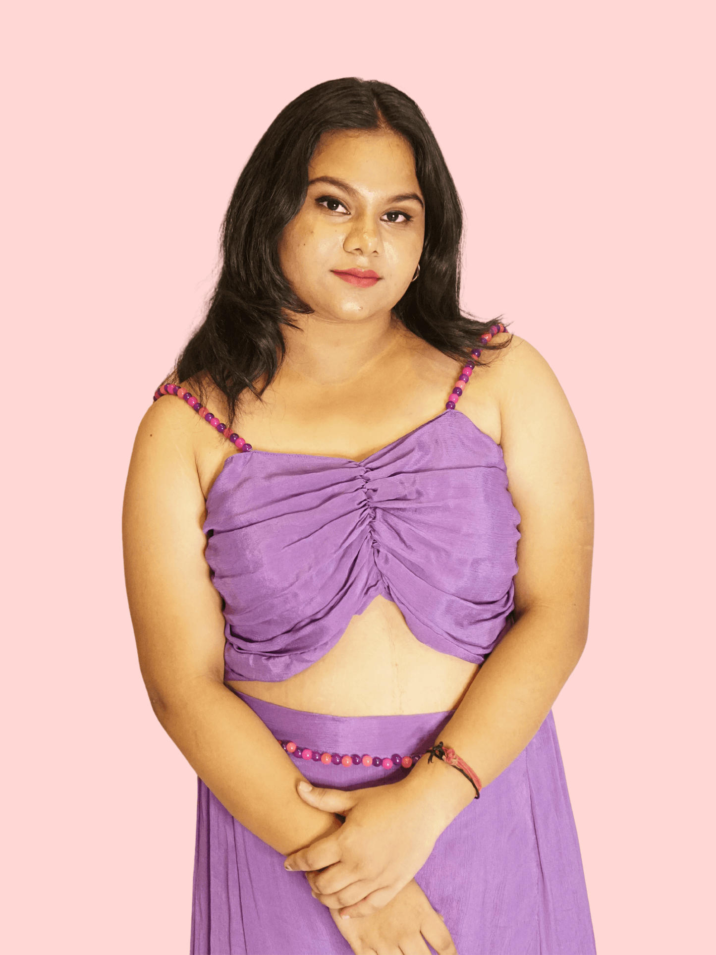 Purple crystal bralette co-ord set