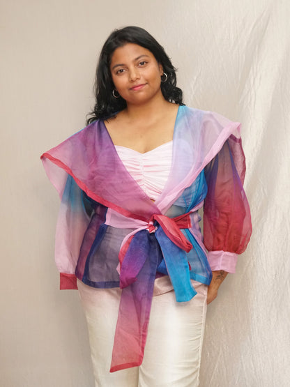 Organza Silk Ombre Wrap-A-Ron  co-ord set