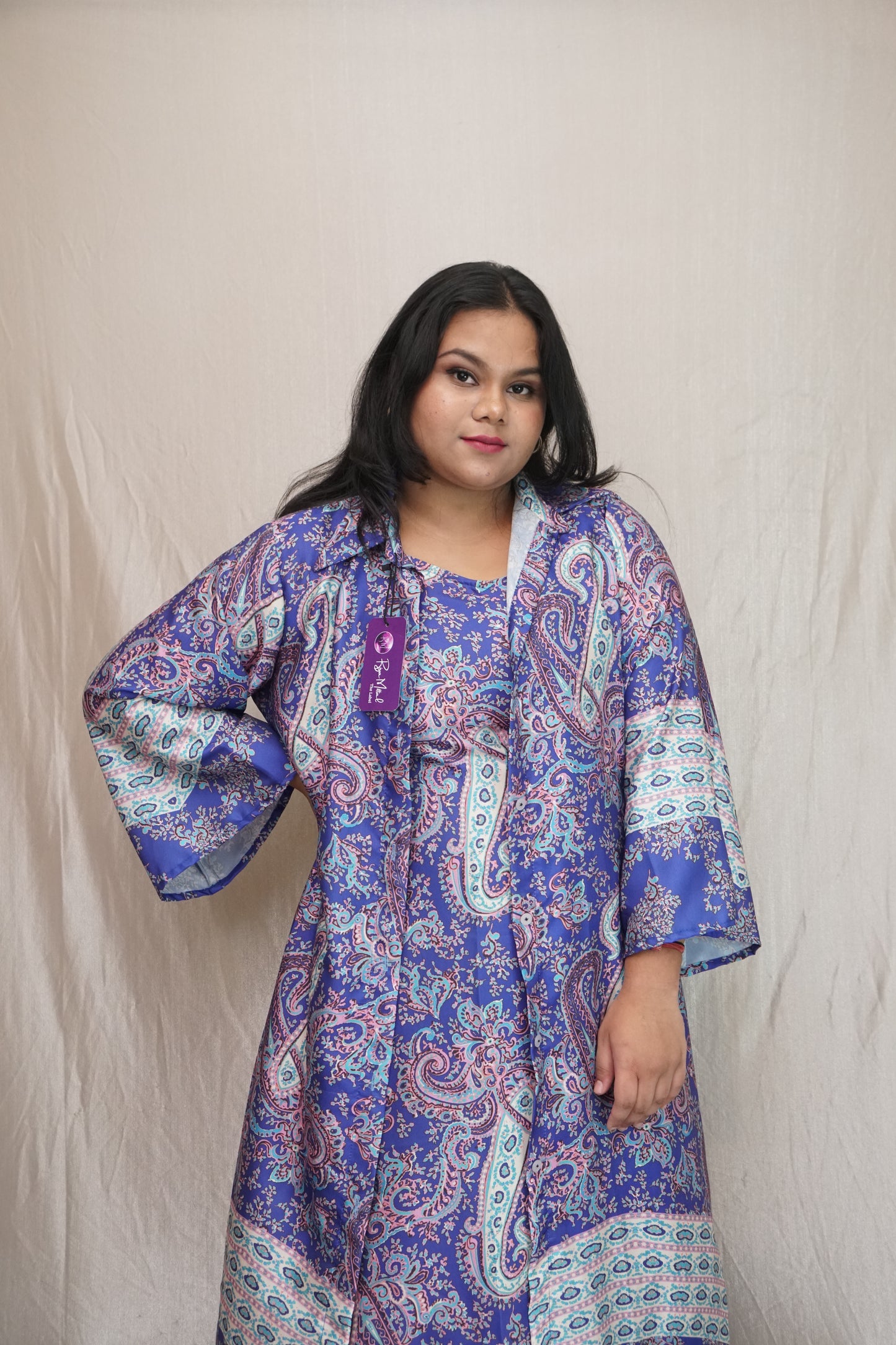 Paisley purple shirt dress 2pc set