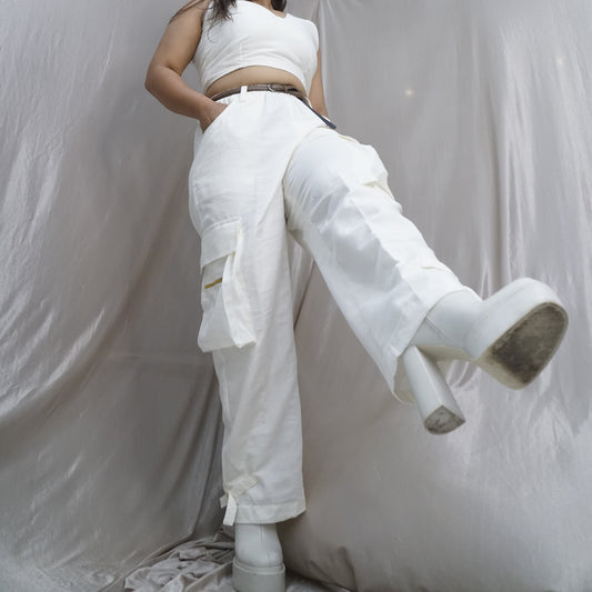 White Cargo Co-ord Set