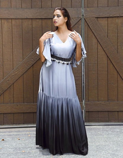 Ombre grey/black maxi dress